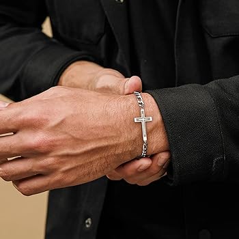 シルバーリンクチェーンブレスレット　　クロス 楽天市場】シルバー 925 クロス チェーン ブレスレット メンズ