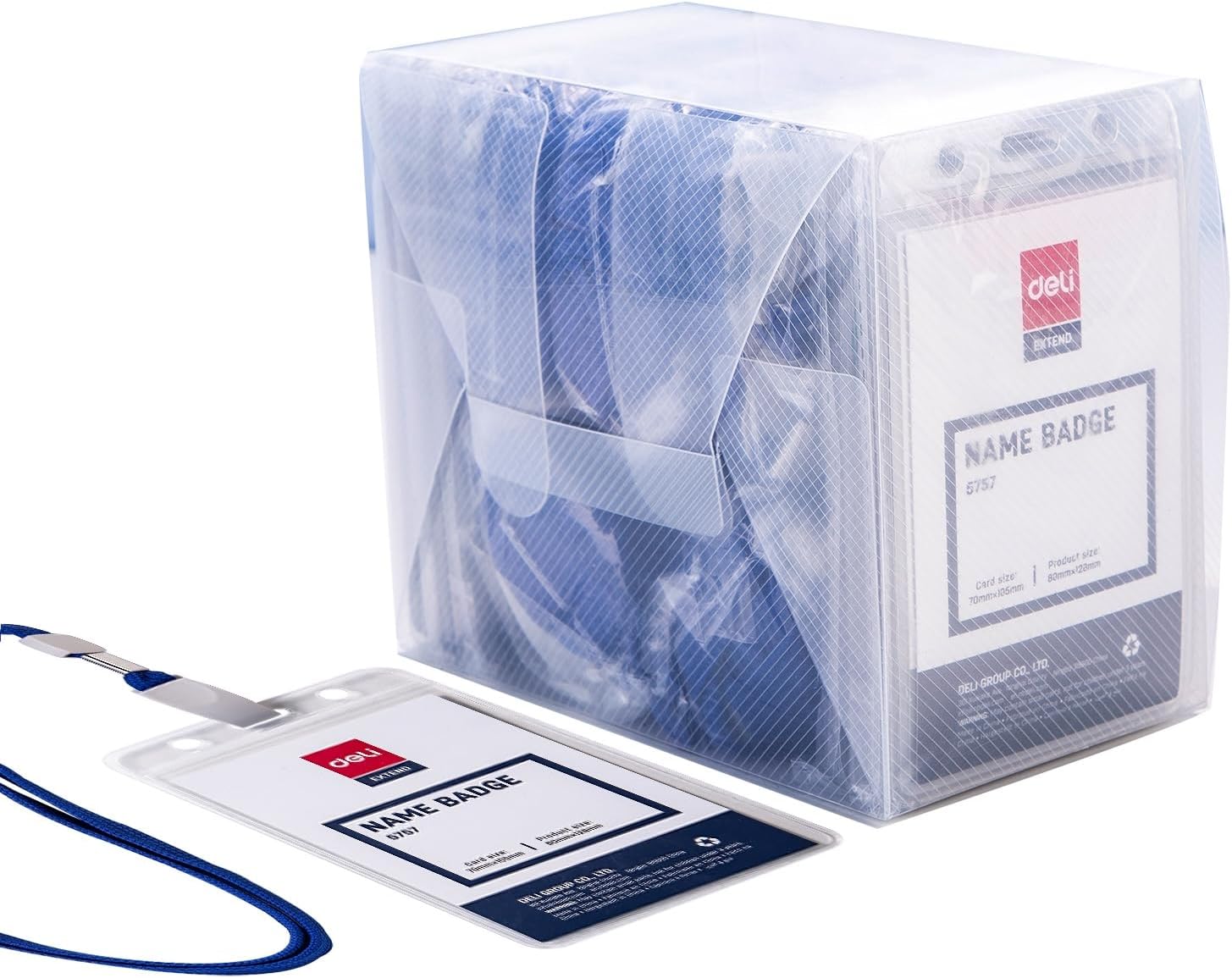 Deli E5757 Name Badge/Lanyard Pvc For Extra Durability