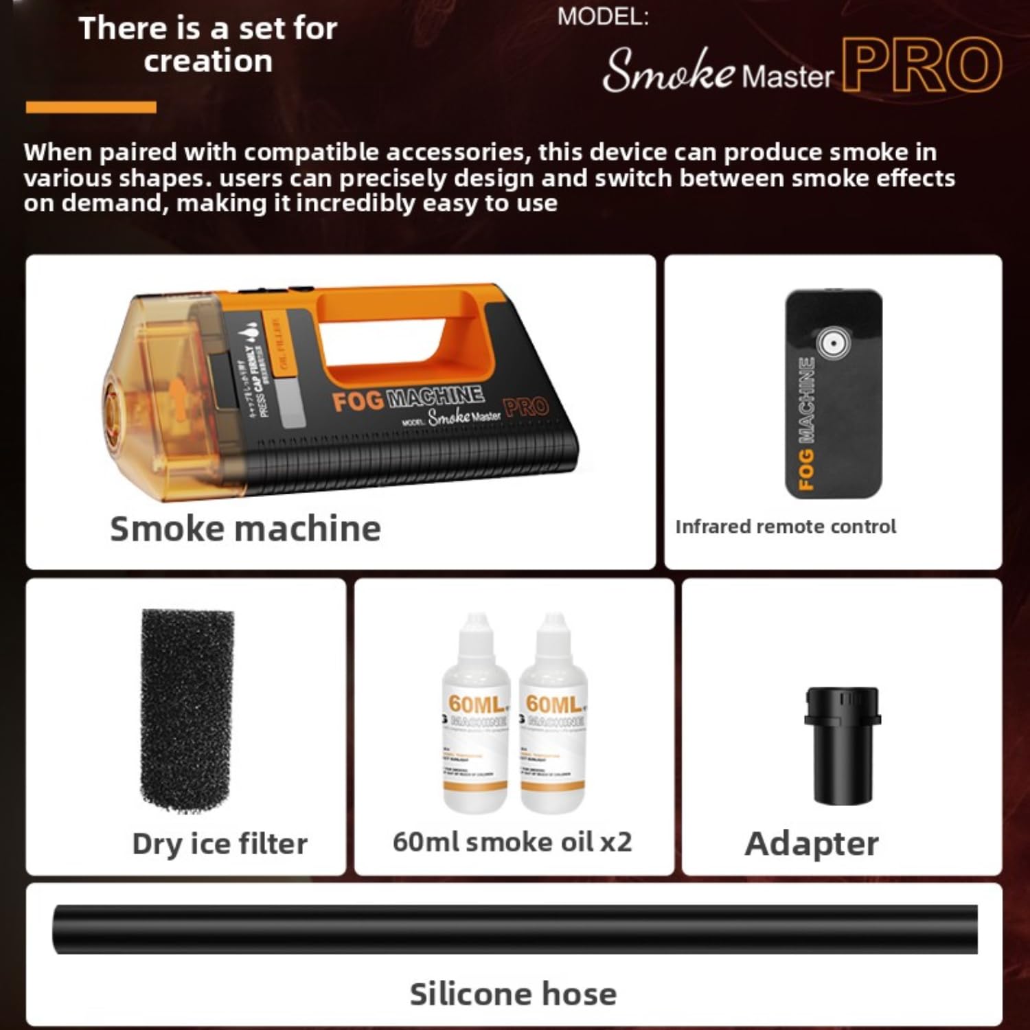 LENSGO Smoke Master PRO Handnebelmaschine, 40–100 W, regulierbare, tragbare Nebelmaschine mit Typ-C-Schnellladefunktion, wiederaufladbare Mini-Nebelmaschine für Fotografie, Video, Bühnen