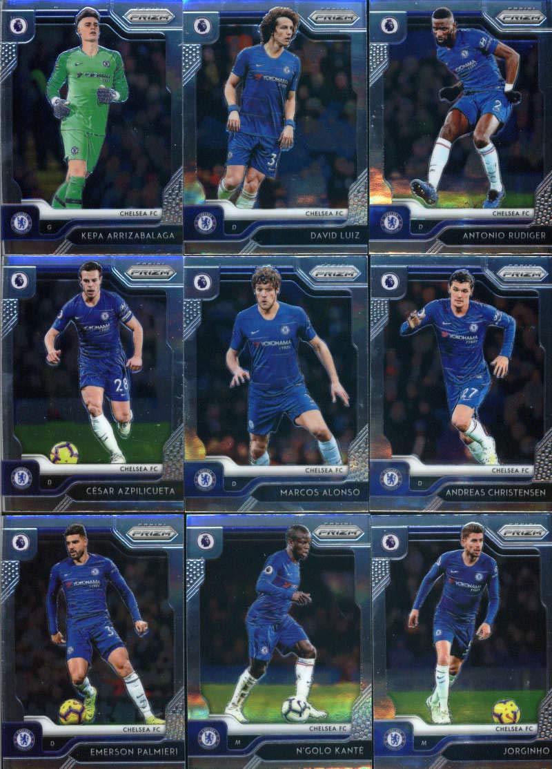 2019-20 Panini Prizm Premier League Soccer Chelsea FC Team Set of 18 Cards: Kepa Arrizabalaga(#16), 