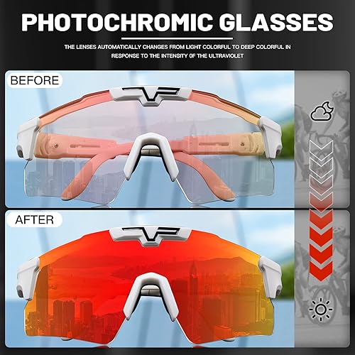 Miniatura 3 de KAPVOE Gafas de ciclismo fotocromáticas Gafas de sol deportivas de bicicleta de montaña Gases transparentes MTB Gafas hombres mujeres Bicicletas
