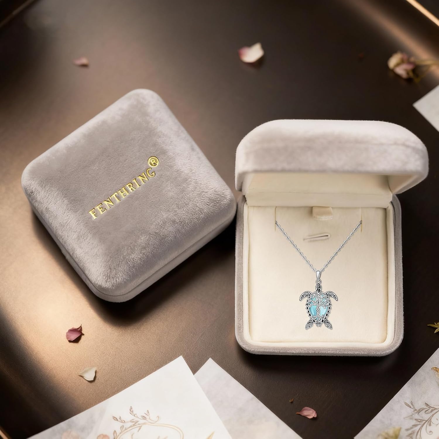 Fenthring Sea Turtle Necklace for Women Moonstone Tree of Life Necklace Sterling Silver Sea Turtle Necklaces Turtles Pendant Mothers Day Gifts - Image 6