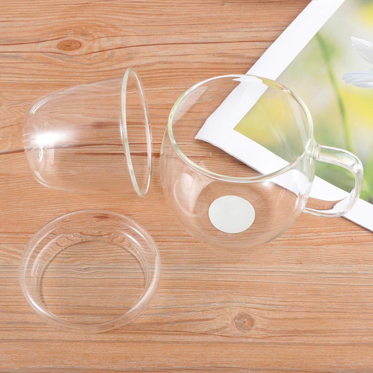 Ml Borosilicate Glass Tea Cup with Lid and Handle for Office
