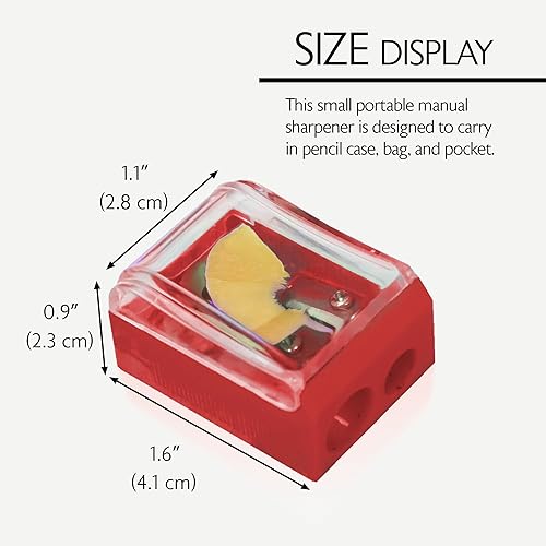 Miniatura 2 de BAZIC - Afilador cuadrado de doble cuchillas con receptáculo (paquete de 4)