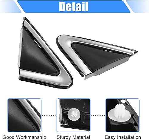 Miniatura 4 de X AUTOHAUX 1 par delantero izquierdo y derecho espejo esquina triángulo Fender cubierta retrovisor triángulo Trim Panel para Nissan Sentra 1.6L CVT