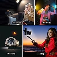 Vista 2 de Pixel Luz de video de bolsillo, batería recargable incorporada de 3000 mAh, trípode y parche magnético para grabación de video del teléfono