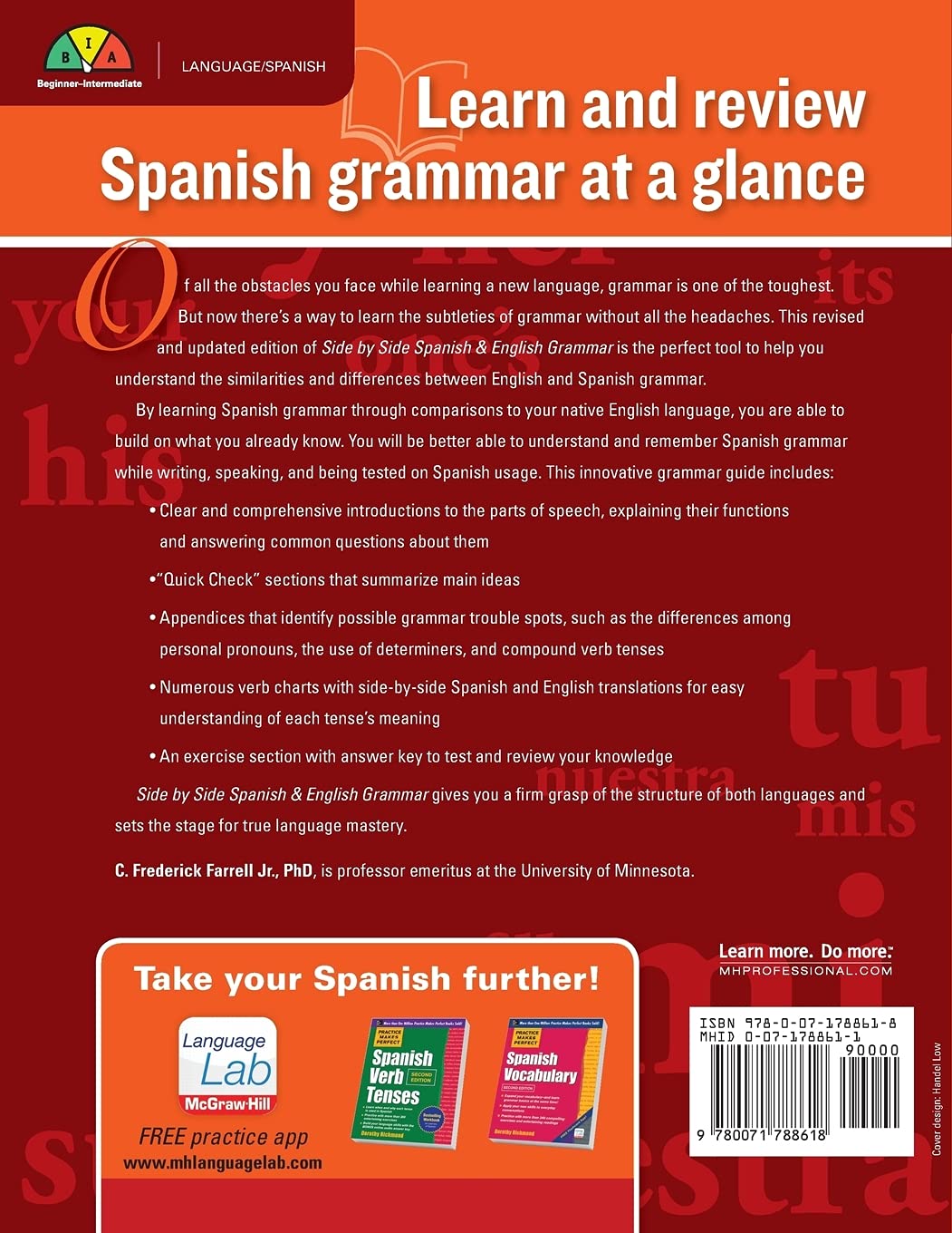 Side-By-Side Spanish and English Grammar, 3rd Edition (NTC FOREIGN  LANGUAGE): Amazon.co.uk: Farrell, Edith: 9780071788618: Books
