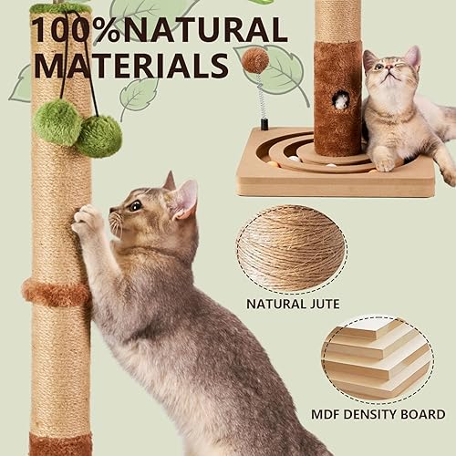 Miniatura 2 de MECOOL Poste rascador para gatos resistente y de alta calidad con bola colgante y pista de bolas, lindo árbol para gatos de 30 pulgadas para gatitos
