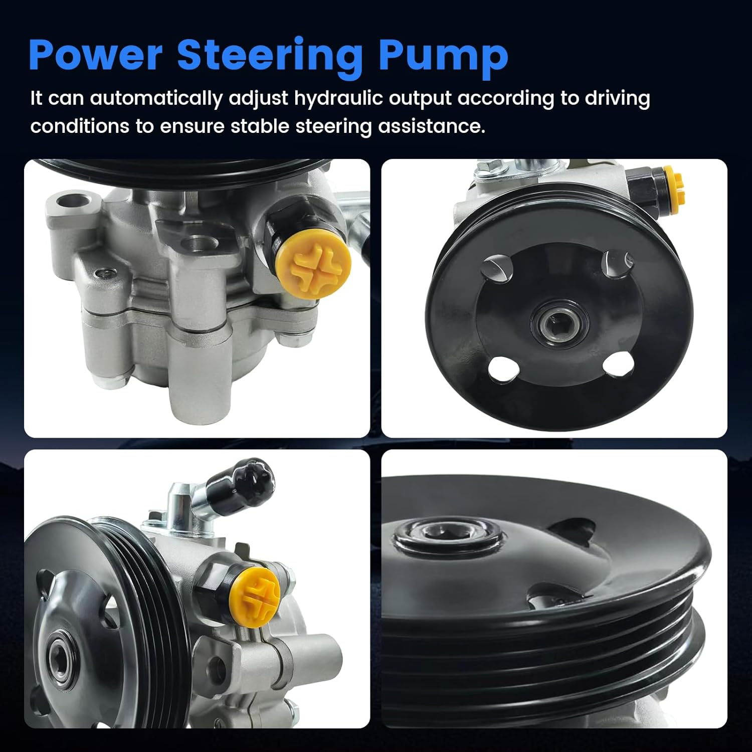 21-5287 Power Steering Pump with Pulley Compatible with 2002-2006 Toyota Camry, 2002-2003 Lexus ES300, 2004-2006 Lexus ES330, Replace for 215287 4431006080 44320-33140