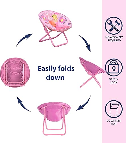 Miniatura 25 de Idea Nuova Paw Patrol Skye - Silla plegable Saucer™ de 19 pulgadas con marco de metal rosa, a partir de 3 años Avengers / Gris,Pistas de