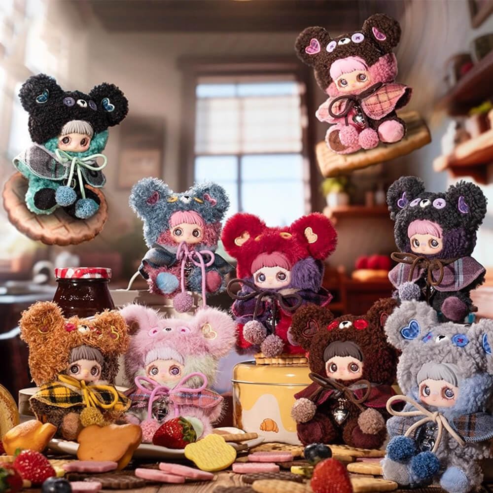 niannyyhouse Plüsch Puppe Blindbox, Maymei Cookie Series, 14 cm gefüllte Plüsch-Schlüsselanhänger, süße Sammlergeschenke (8 Stück)