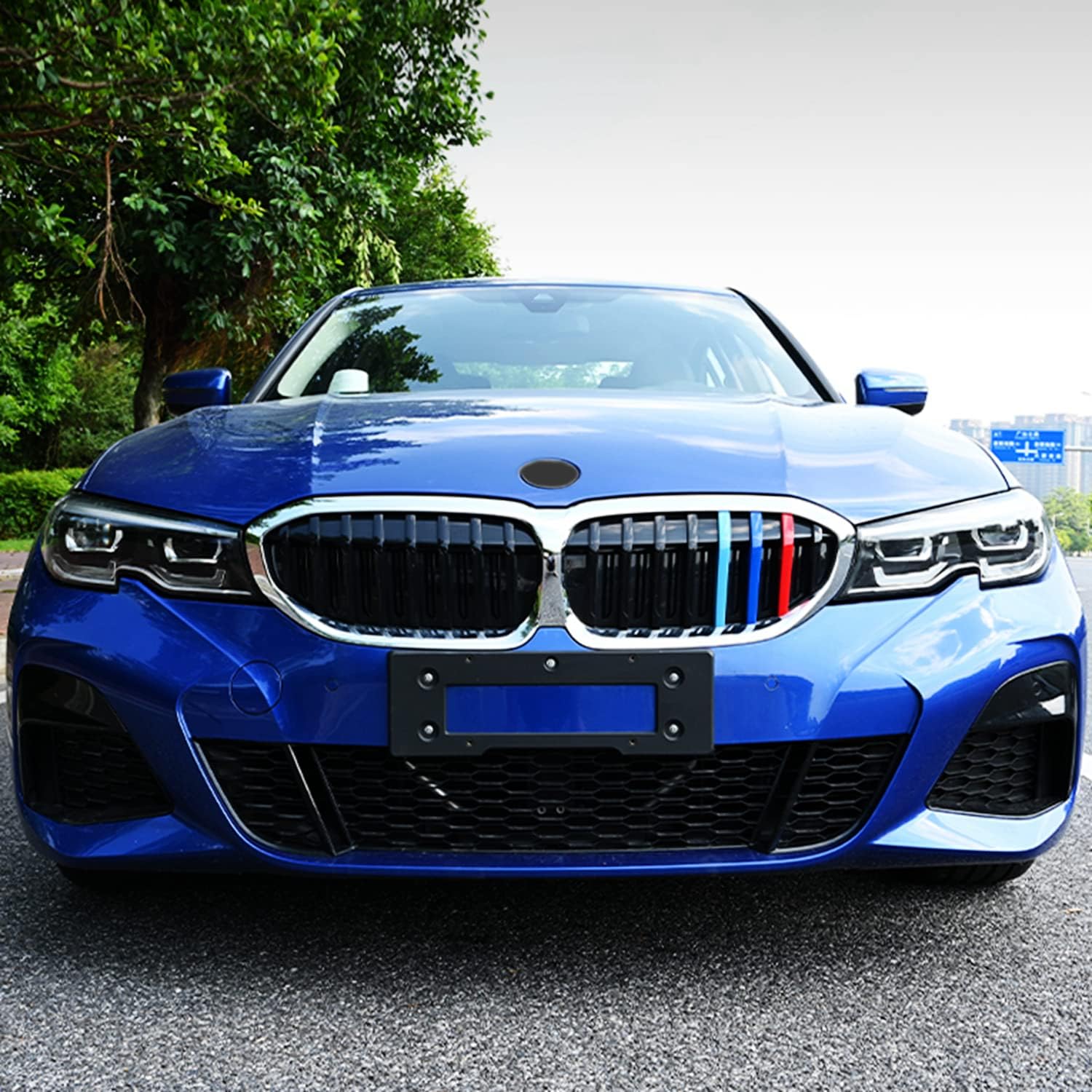 Tricolored Grille Insert Trims Compatible with BMW G20 3 Series 2019 2020 2021 2022 Sedan 330i 330e Accessories for w/St 7