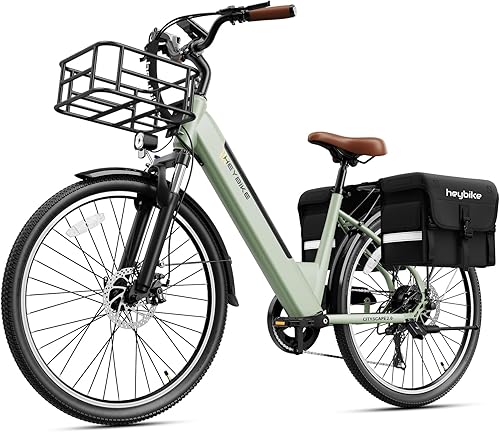 Miniatura 39 de Heybike Bicicleta eléctrica Cityscape 2.0 para adultos con pico de motor de 1000 W, batería extraíble de 468 Wh y hasta 50 millas 24 MPH, bicicleta