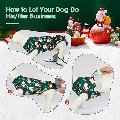 Miniatura 61 de Kuoser Traje de cirugía para perro, cómodo traje de recuperación para perros, mameluco protector posoperatorio, alternativa suave al cuello E