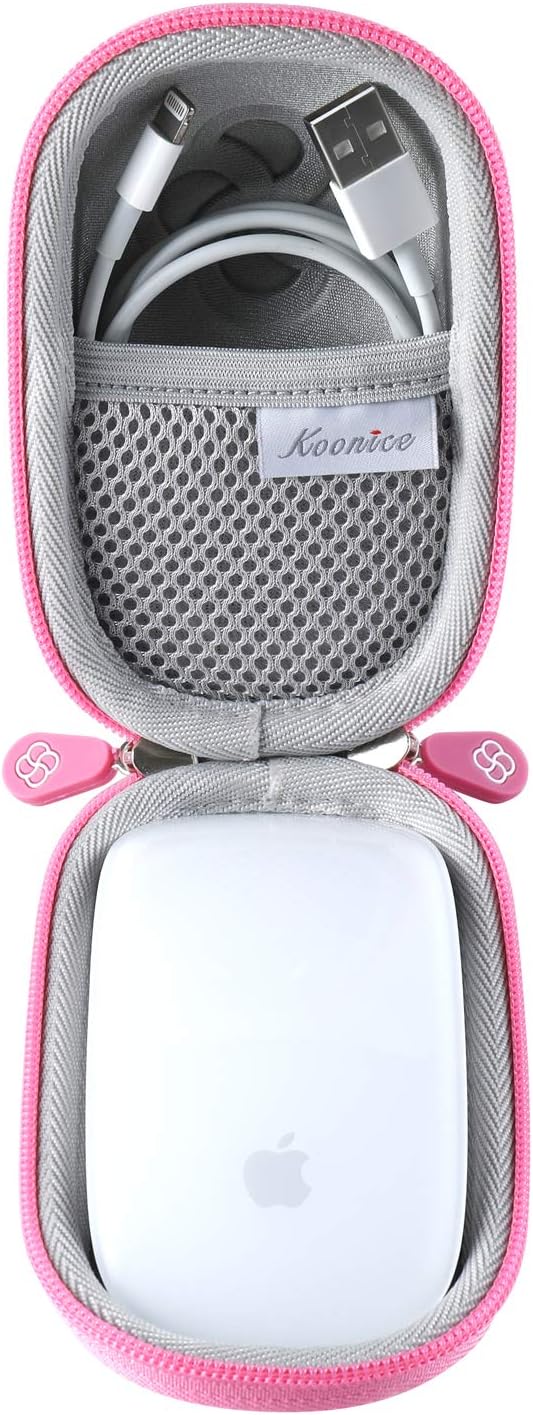 Hard Case Compatible for Apple Magic Mouse (1 2 & 3 Gen) Including Carabiner (Pink) image 3
