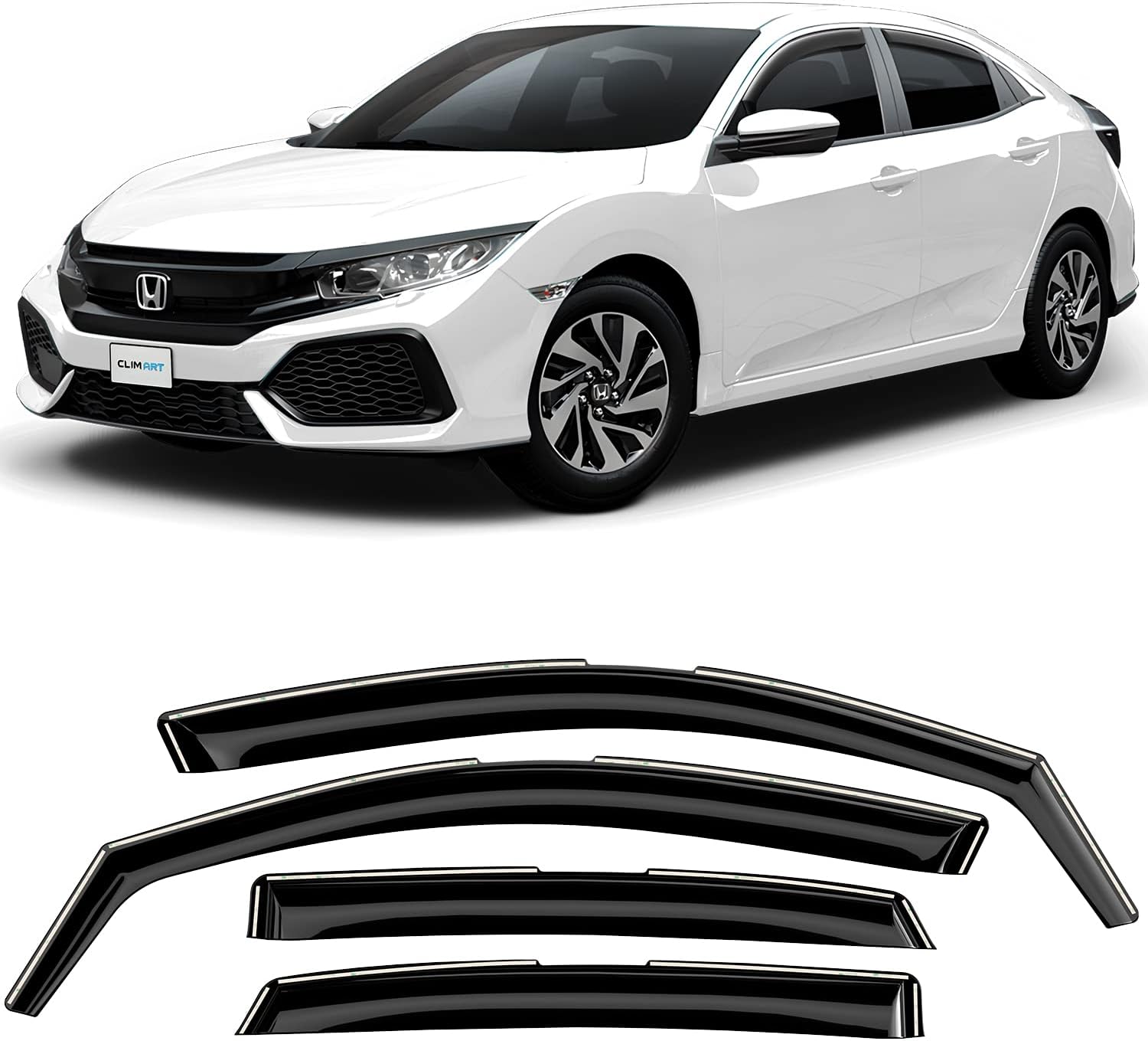 Protège-pluie CLIM ART Pour Honda Civic 2012-2015 – In-Channel – Neuf