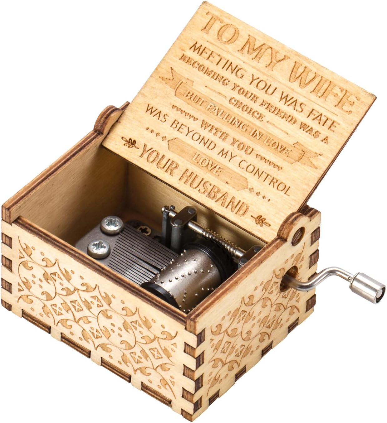 ASZKJ Wooden Music Box - give me a Gorgeous Wife, is The Wife's Best Christmas, Birthday, Wedding Anniversary