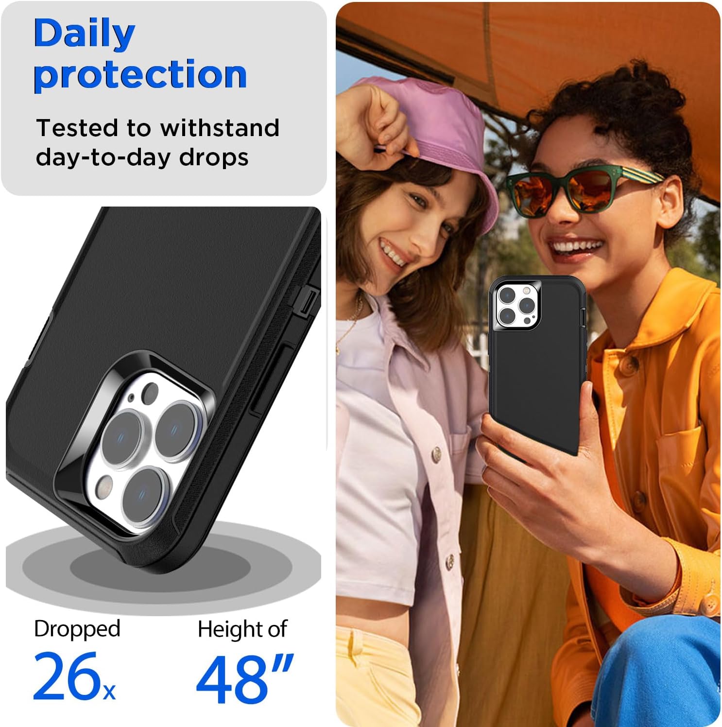 AICase for iPhone 13 Pro Max/12 Pro Max Case with Glass Protector,Heavy Duty Drop Protection Full Body Rugged Shockproof/Dust Proof Military Protective Tough for iPhone 13 Pro Max/12 Pro Max 6.7“_2 - Image 3