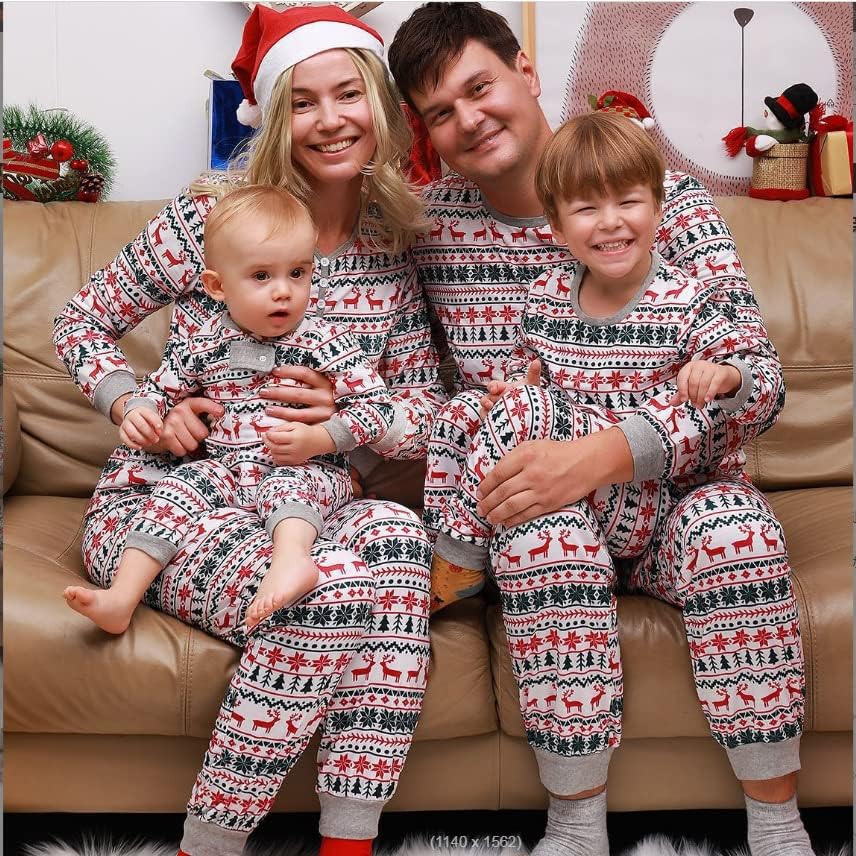 Miniatura 4 de Oriental eLife Pijamas de Navidad para la familia, conjuntos de pijamas familiares de Navidad a juego, ropa de dormir familiar de Navidad 2023