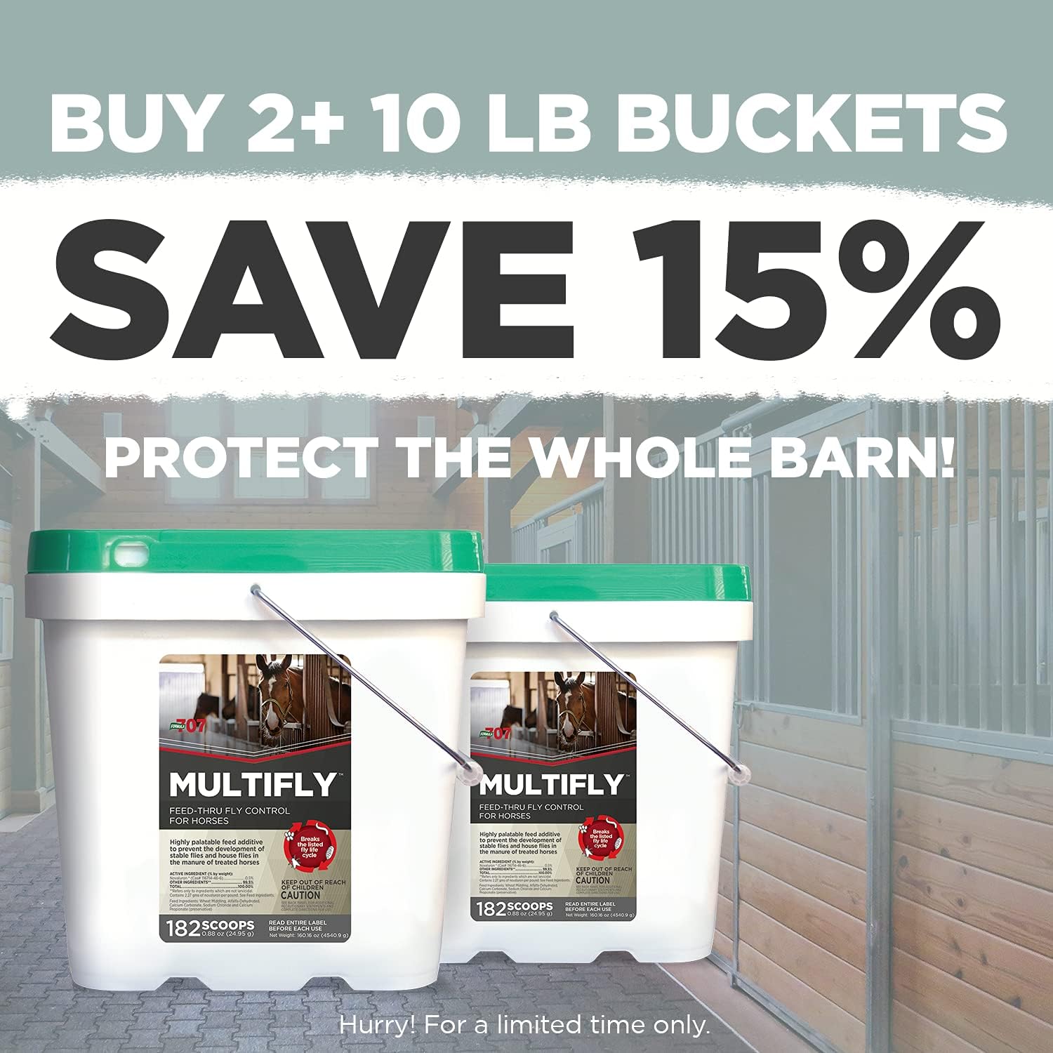 Formula 707 MultiFly Feed-Thru Fly Control Pellets for Horses - Palatable & Safe Fly Population Reduction (5 LB Bucket) : Pet Supplies
