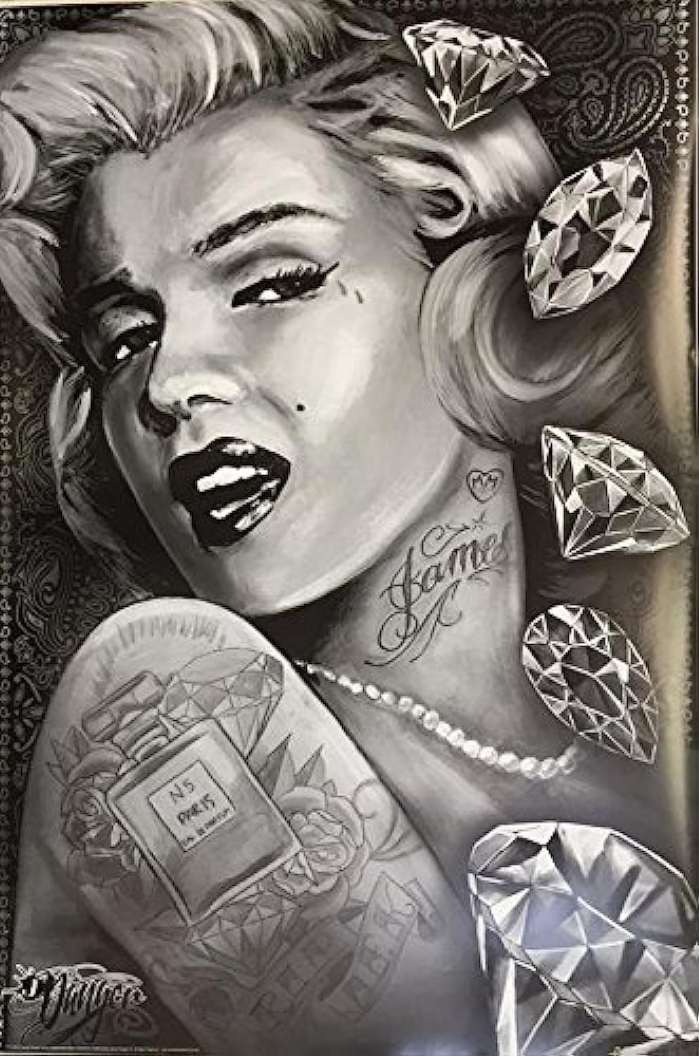 Scorpio Posters Marilyn - Diamonds - by James Danger Harvey - Poster - 24" x 36"