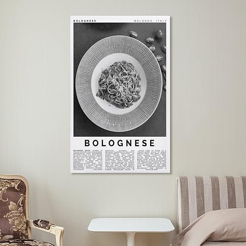 Miniatura 7 de Póster boloñés de Schwarz-Weiß Küchenkunst, boloñesa Druck, Modern Küche Dekor, ilustración de alimentos, póster de pared para el hogar, escuela,