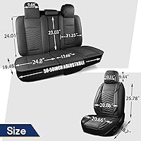 Vista 5 de Fundas de asiento de automóvil, transpirables e impermeables de piel sintética para automóviles, funda de asiento universal con respaldo