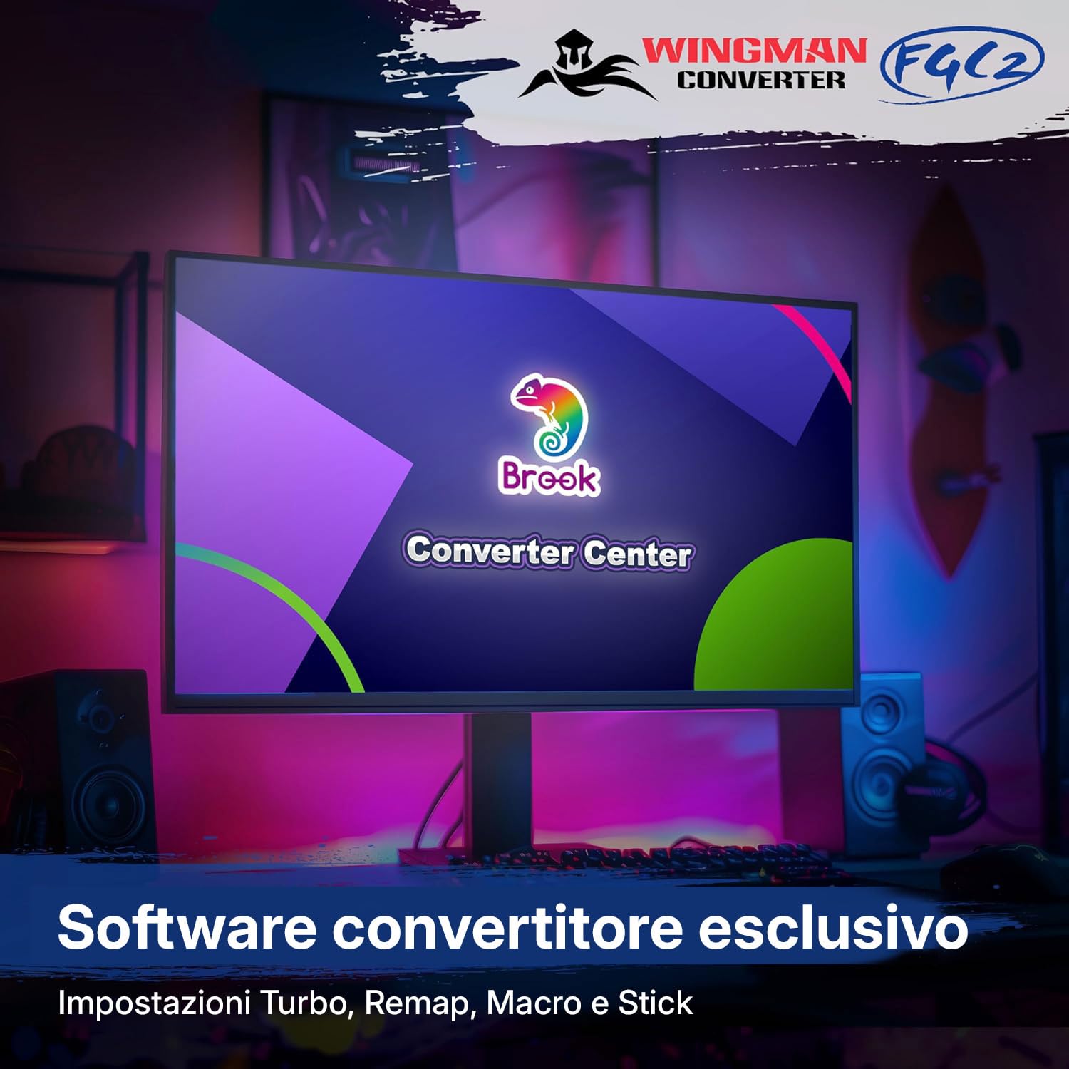 Mcbazel Wingman FGC 2 Convertitore per PS5, Controller cablato PS5/PS4/XBox Series X|S/Xbox One/Xbox Elite/NS Switch/Arcade Stick da PS5/PC Windows