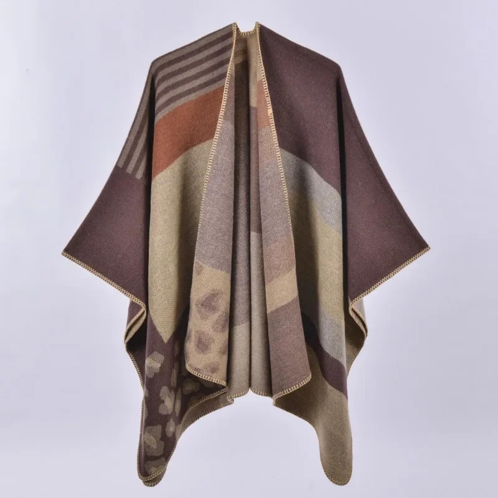 Schals Tücher Halstuch Scarf Herbst Und Winter Schal Plaid Reise Schal Imitation Ethno-Stil Split Verdickt Mantel Für Frauen