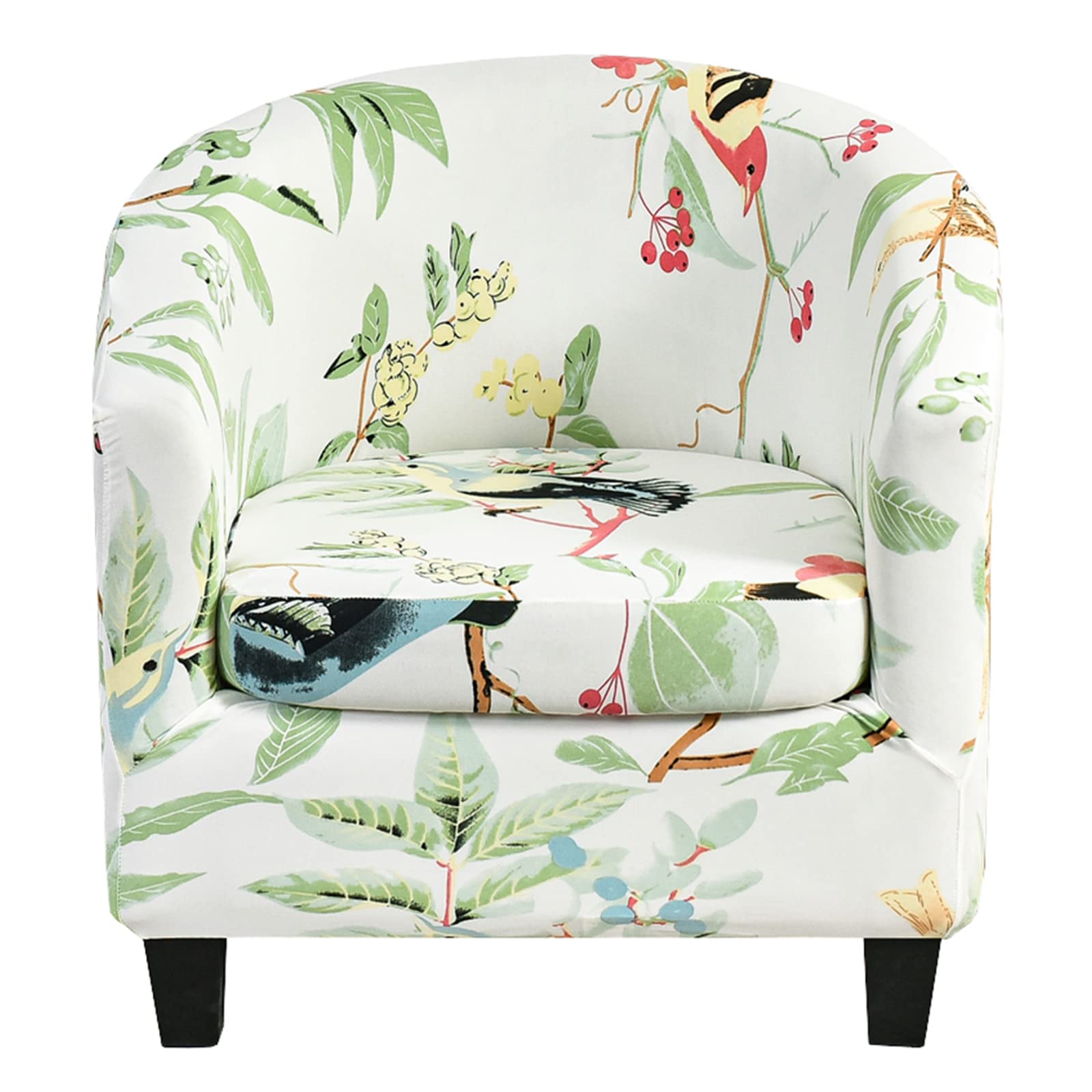 SVFOEBJM Club Chair Slipcover 2 Piece, Printed Tub Chair Cover soft Spandex Stretch club chair cover Armchair Chair Slipcovers With Elastic Bottom Removable Washable -E-2 Piece