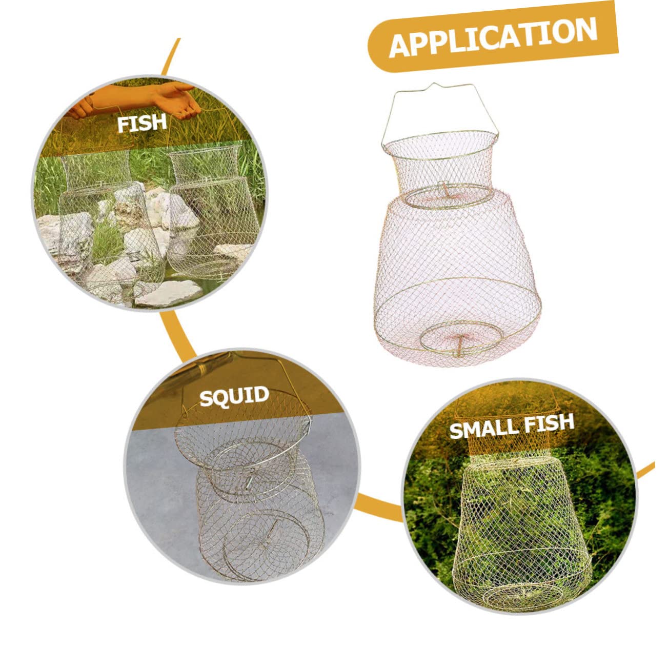 Panier à Poisson En Métal Repliable - Garde à Poissons Suspendue 48x33x33 Cm Pour Pêche