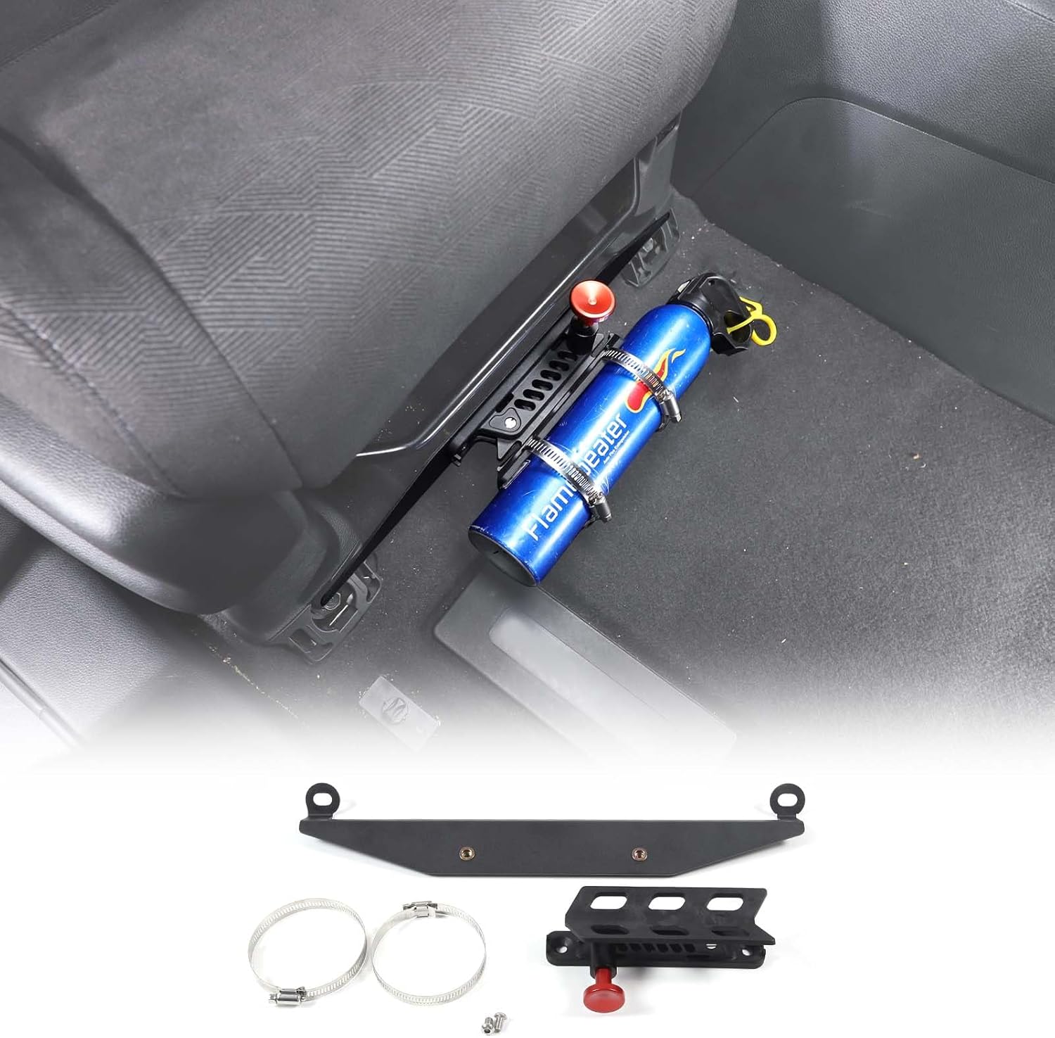 Fire Extinguisher Mount Holder for Honda Pilot 2016-2022, Adjustable Roll Bar Fire Extinguisher Mount Bracket for Co-Pilot Seat, Quick Release, Aluminum (16-22)