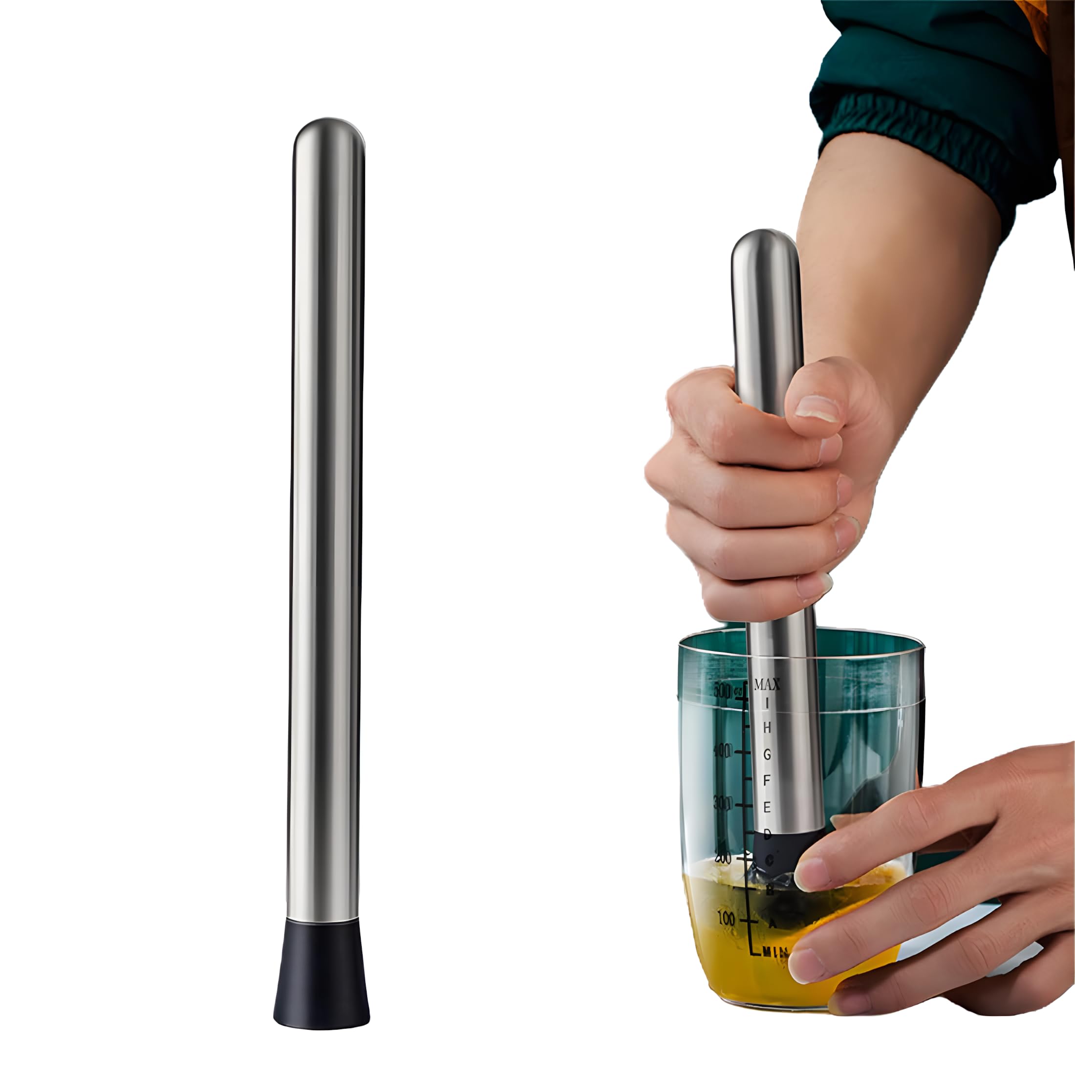 Ice Crusher Barware Cocktail Muddler,Cocktail Stirrer, Stainless Steel Stirrer, Lime Press Masher, Lime Hand Masher - Image 2