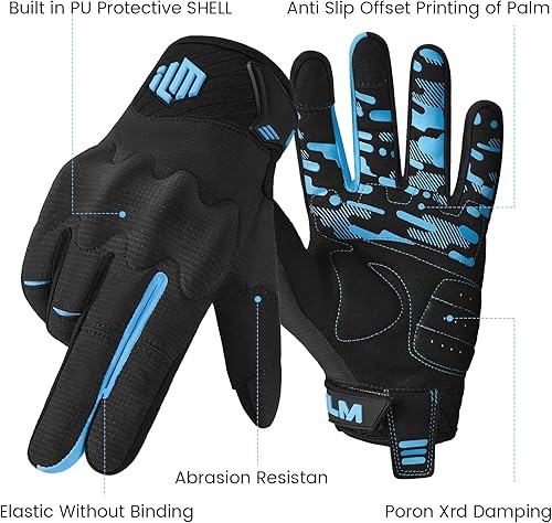 Miniatura 3 de ILM JC38 - Guantes de motocicleta para niños y jóvenes, motocross, ATV, MTB, bicicleta de montaña, con pantalla táctil, para ciclismo, BMX, deportes