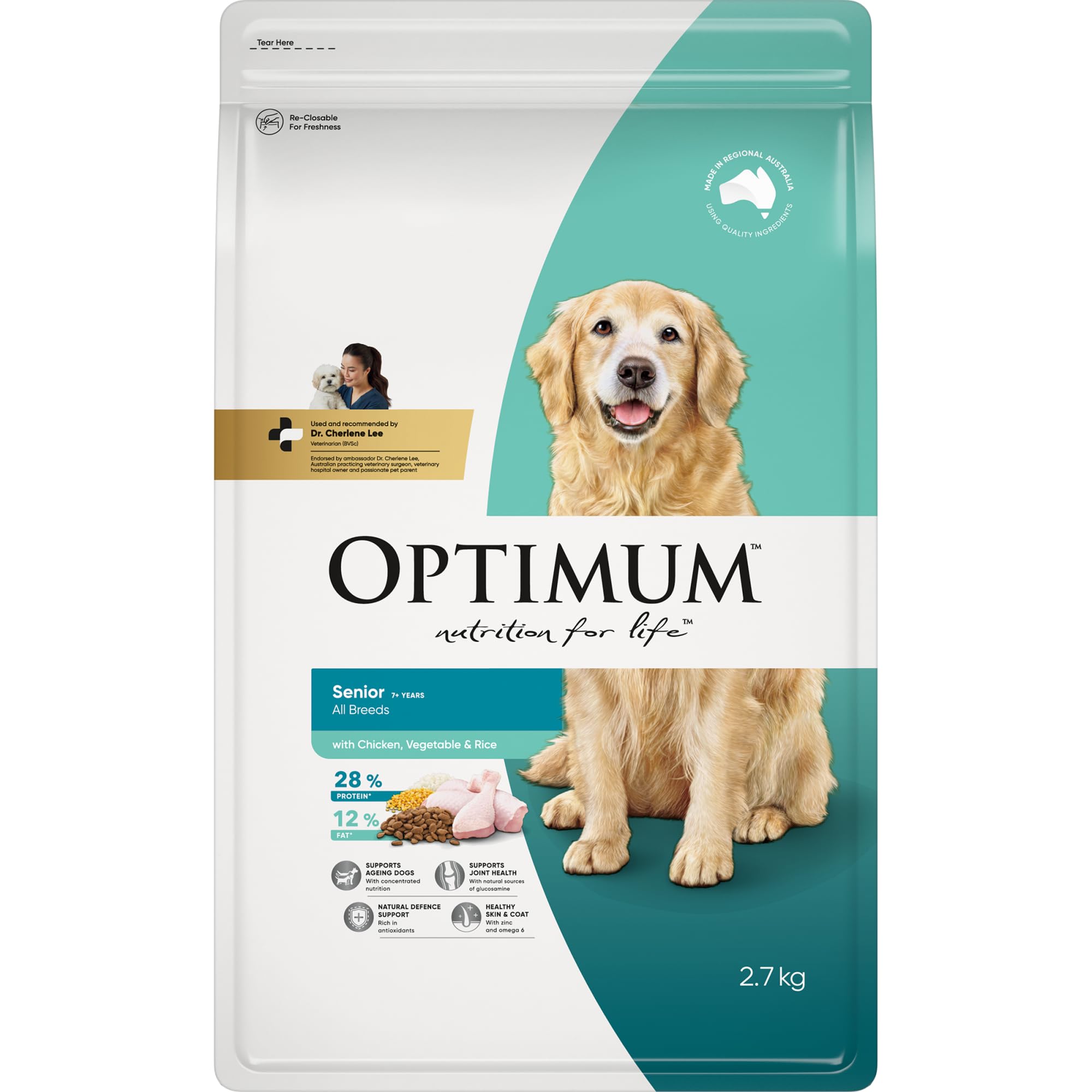 OPTIMUM Senior 7+ Dry Dog Food with Chicken, Vegetables