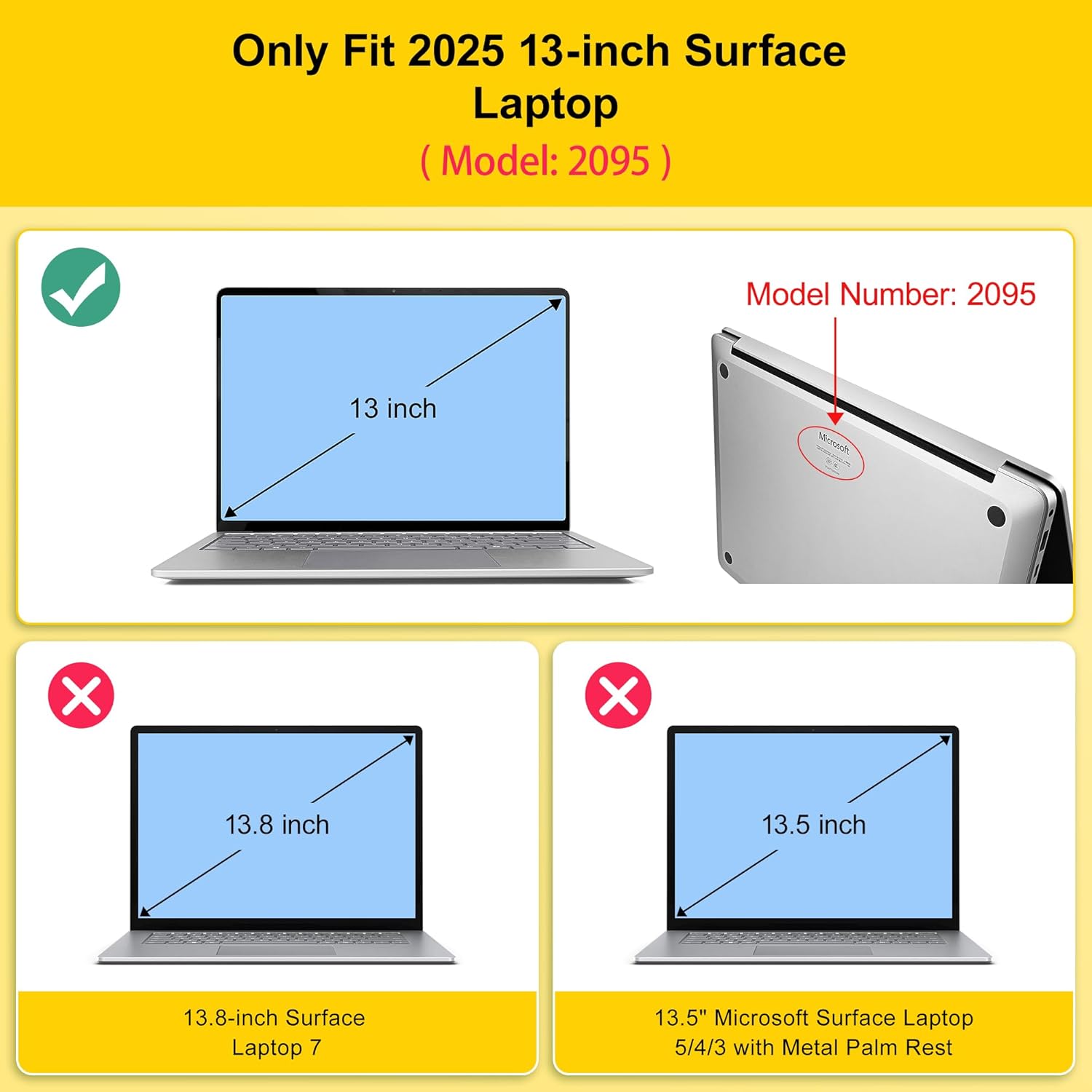 Tuiklol for 2025 Microsoft Surface Laptop 13 inch Case, Windows 11 Touchscreen Copilot+ PC Laptop 13 Model 2095 with Protection Surface 13 inch Cover,Pink Butterfly - Image 2