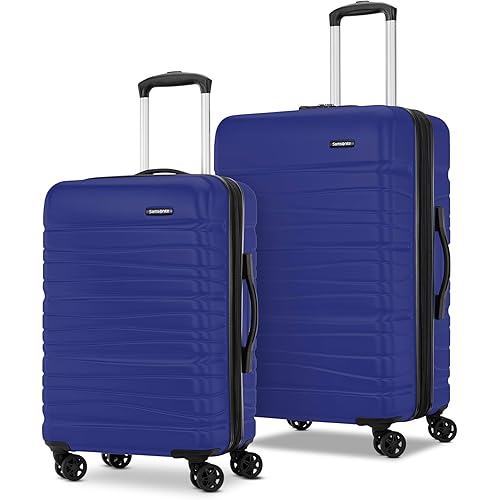 Samsonite Evolve Se Hardside Expandable Luggage with Double Spinner Wheels, Saphir Blue, 2PC Set (CO/M)