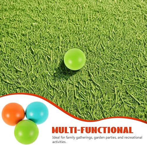 Miniatura 8 de Juego de 3 bolas de madera para croquet de 2.75 pulgadas de colores surtidos para juegos de césped al aire libre, reuniones familiares, formación