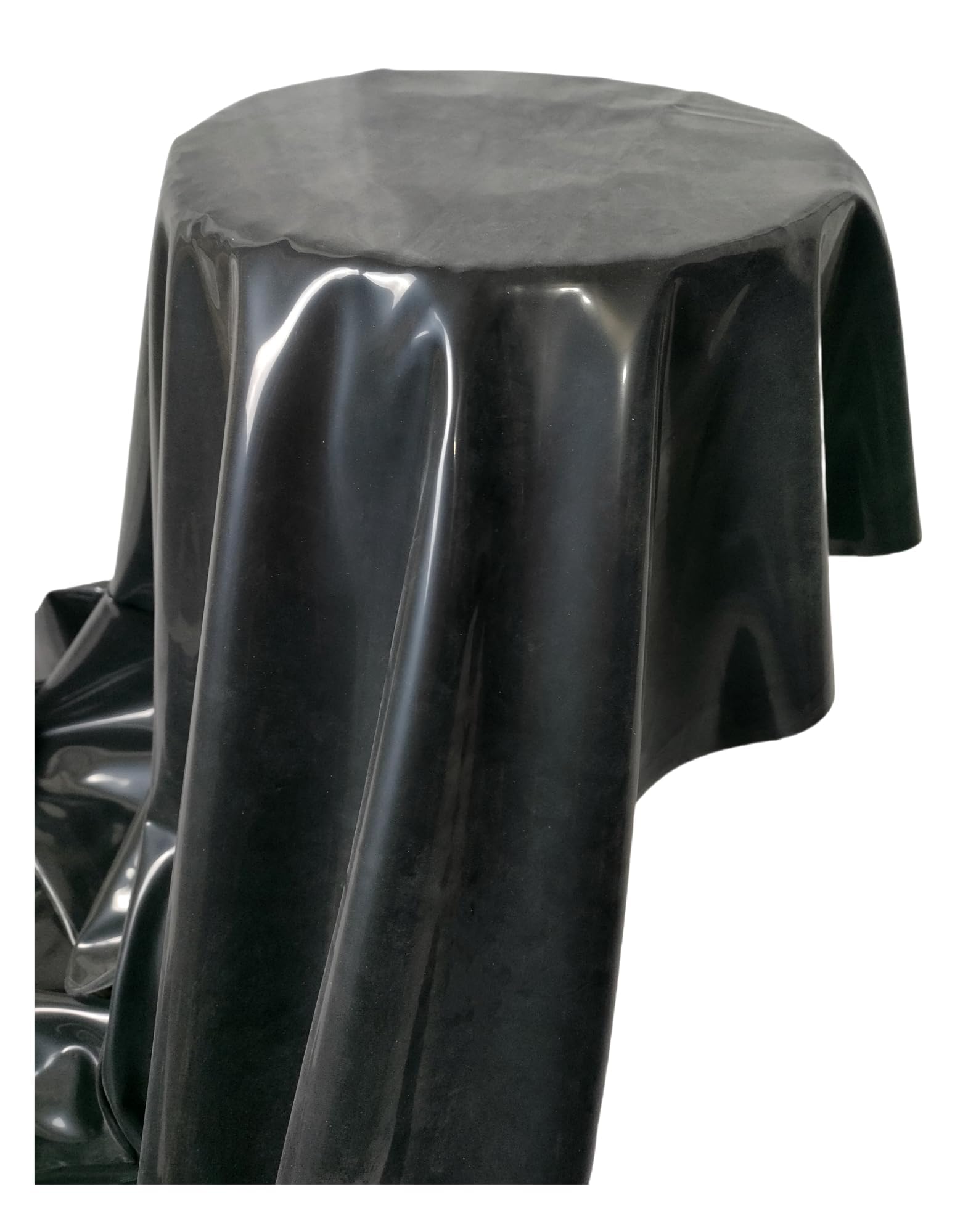Tissu en latex naturel véritable - Pour le massage SM - Effet mouillé - Imperméable - 0,4 mm d'épaisseur - Noir - 1,1 x 2 m