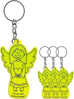 UTEFIF 4 Stück Einschulung Mädchen Geschenk,Schutzengel-Reflektor für Mädchen,Schlüsselanhänger Schulkind Geschenk zur Einschulung,Reflekt