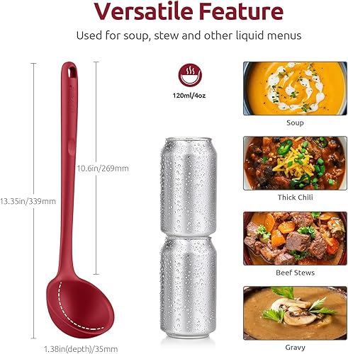 Miniatura 3 de U-Taste Sopa de pavo en ángulo de 1.5 onzas resistente al calor de 228.2 ℉ para cocinar la carne y 600 ºF, antiadherente resistente al calor de 13