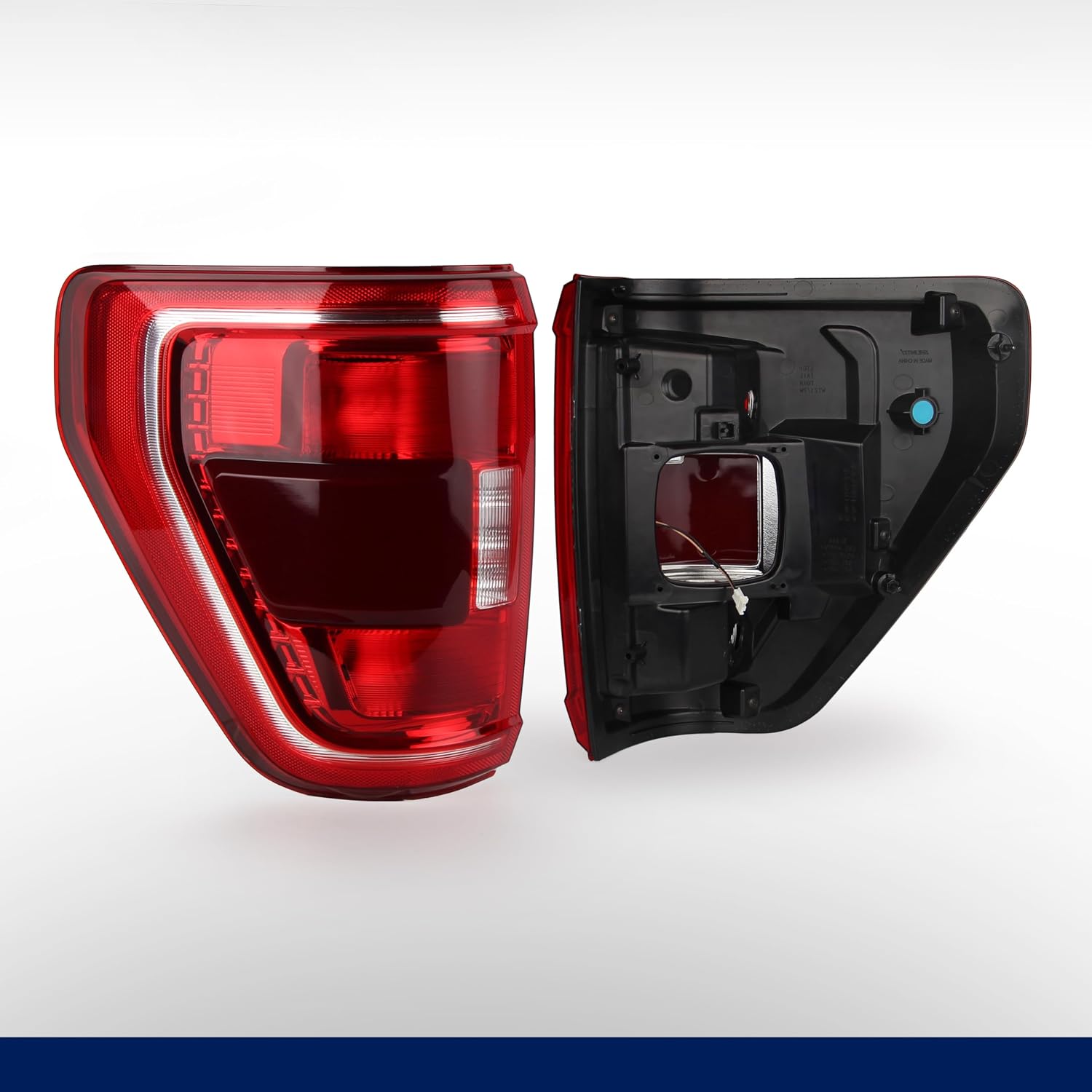 Tail Light Assembly Compatible with Ford F150 XL XLT 2021 2022 2023, F150 Halogen W/Blind Spot Taillight W/Bulbs & Harnesses, Left Driver Side, OEM: ML3Z13405C