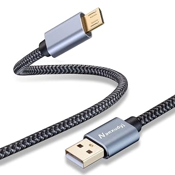 Micro USB Cable 20ft, Long Fast Charging & Sync Android Charger,Braided Nylon Micro USB Cables for Samsung Galaxy S7/S6 and Edge,Note 6/5,Sony,Kindle,PS4,Android Devices - Grey