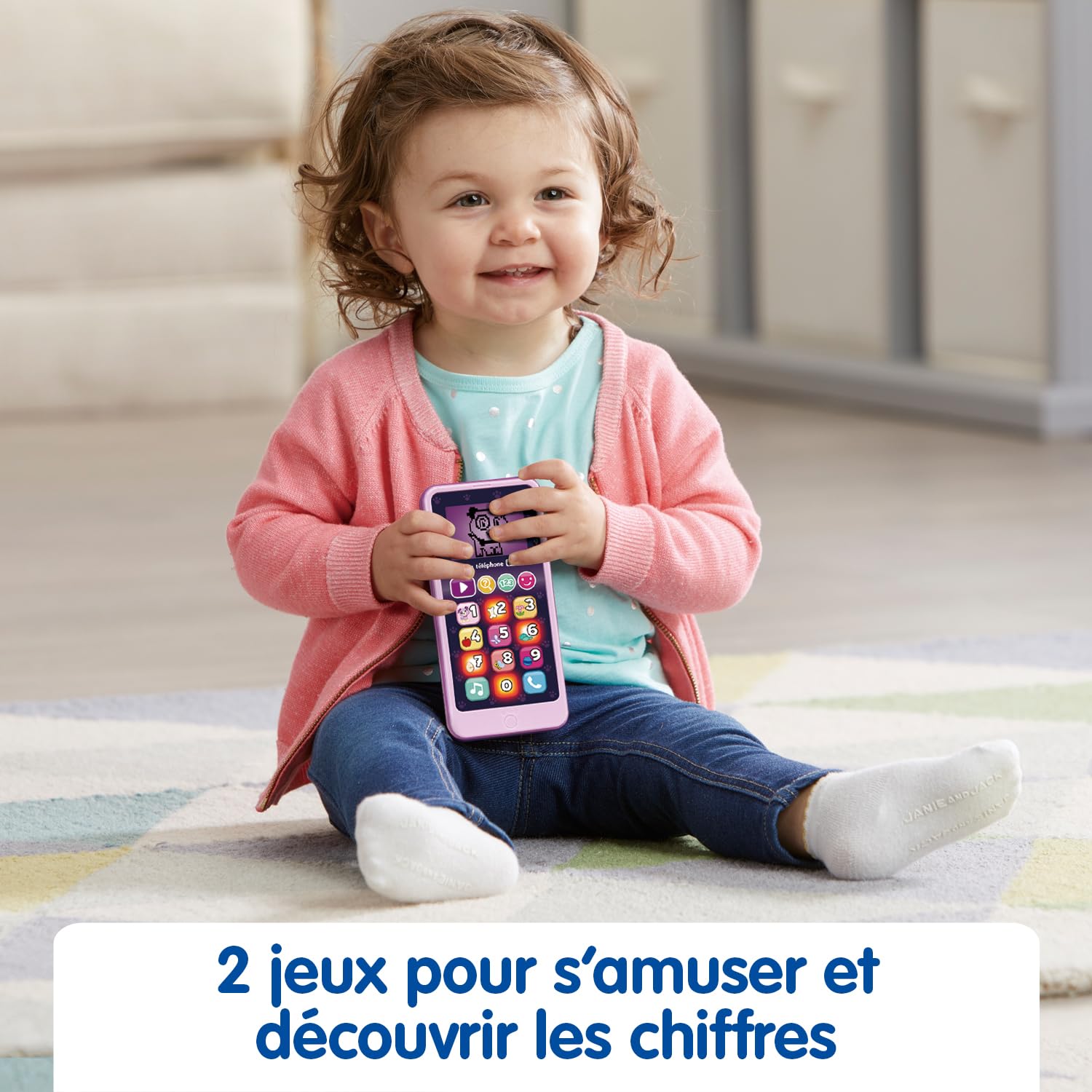 VTech - Telefono EMOTI'FUN Rosa Giocattoli Elettronici, 80-603755, Multicolore - Versione IT