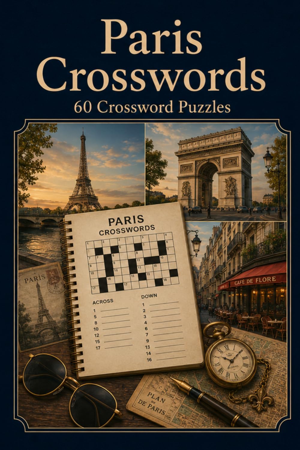 Paris Crosswords 60 Crossword Puzzles: | 6x9 Inches, 120 Pages | 60 crossword Puzzles | Solutions Included|
