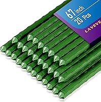 Vista 9 de Garden Stakes - Estaca para tomate de acero resistente de 48 pulgadas, soporte recubierto de plástico para asegurar árboles, plantas trepadoras