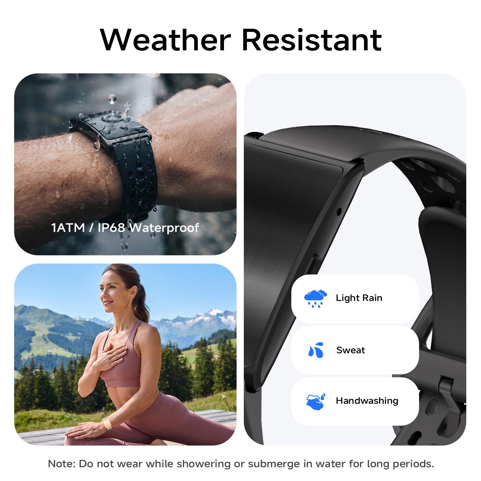 Tracker d'activité intelligent sans écran pour homme et femme | Suivi d'activité et de sommeil 24h/24, 7j/7 avec fréquence cardiaque avec analyse d'IA, autonomie de la batterie de 60 jours