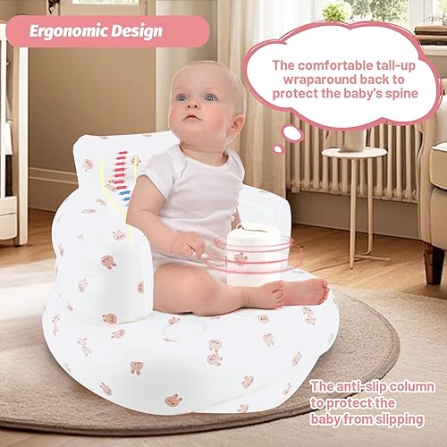 Miniatura 5 de Silla de bebé inflable, asiento de bebé inflable para bebés de 3 meses en adelante, silla inflable de verano con bomba de aire integrada, asiento