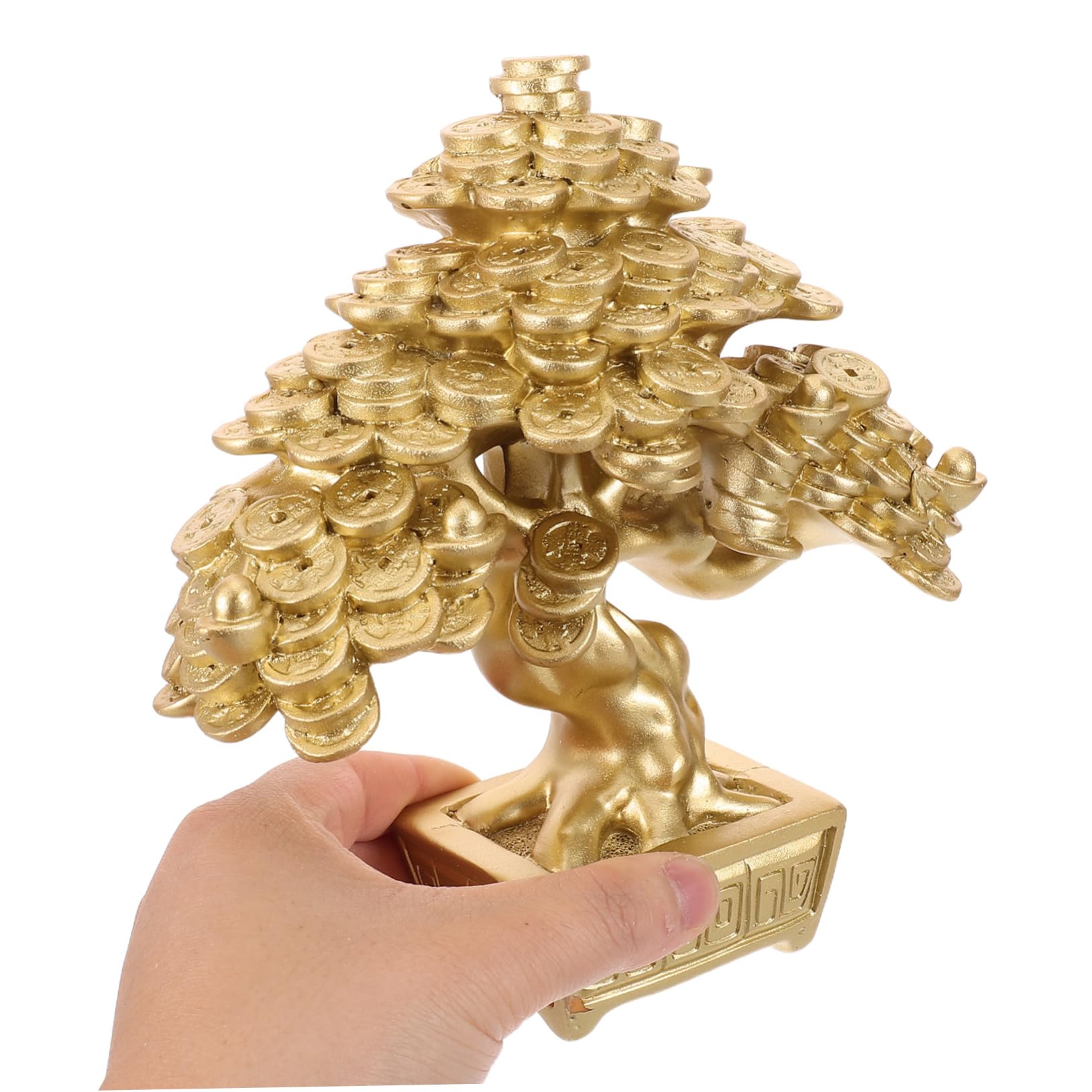 Hemobllo Albero dei Soldi Feng Shui per Tavolo d Ingresso Statuetta Decorativa Cinese in Resina Simbolo di Ricchezza e Successo per Casa o Ufficio