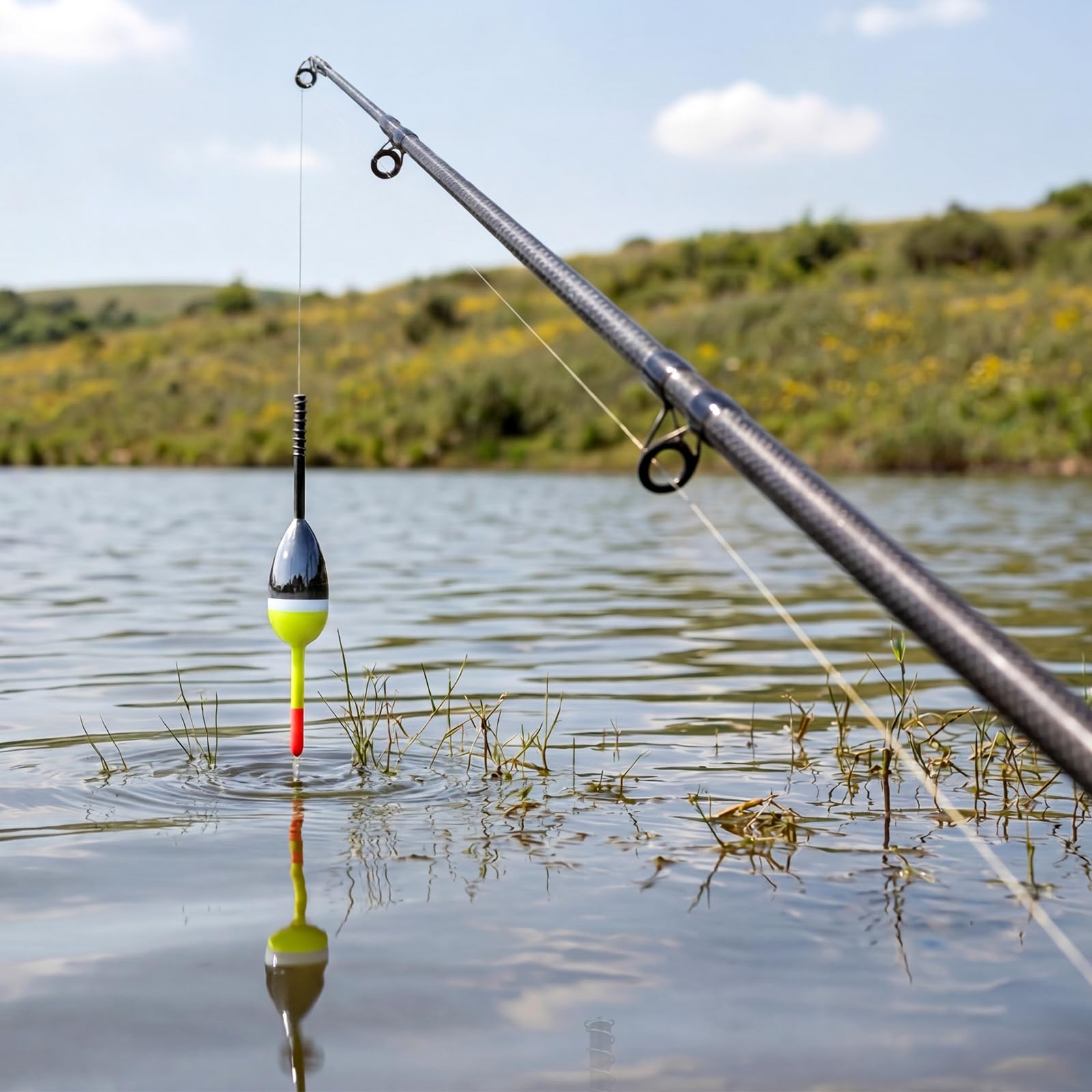 Sumind 10 Pieces Fishing Bobbers Balsa Wooden Oval Stick Spring Fishing Floats for Crappie Tackle Accessories
